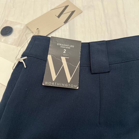 Worthington Womens High-Rise Modern Petrol Blue Trouser Pants Size 2 - Picture 11 of 12